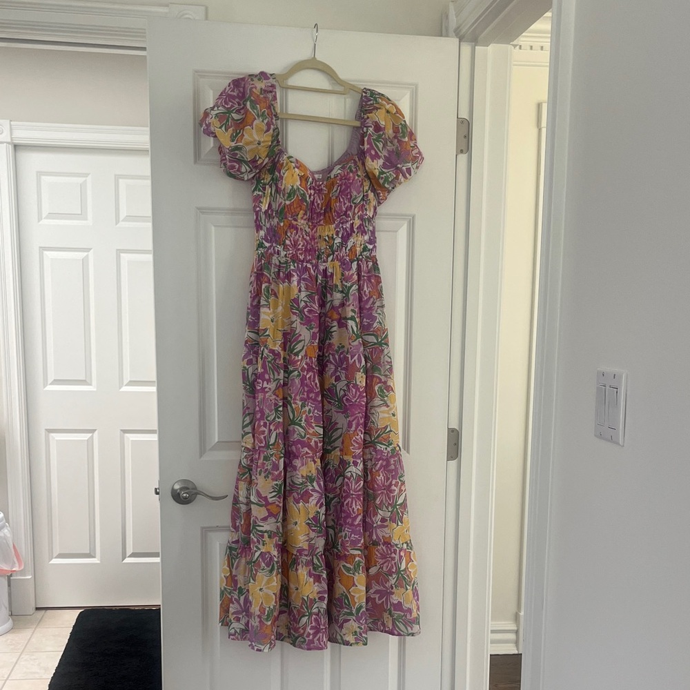 Astr Floral Maxi Dress - Pink and Yellow